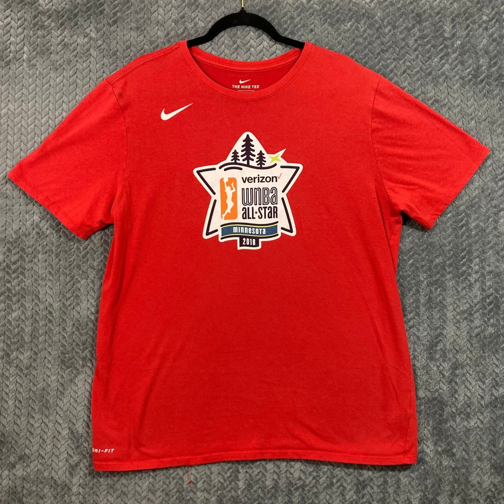 Nike T-Shirt Mens XL WNBA All-Star Minnesota 2018 Red Dri-FIT Basketball Hooper